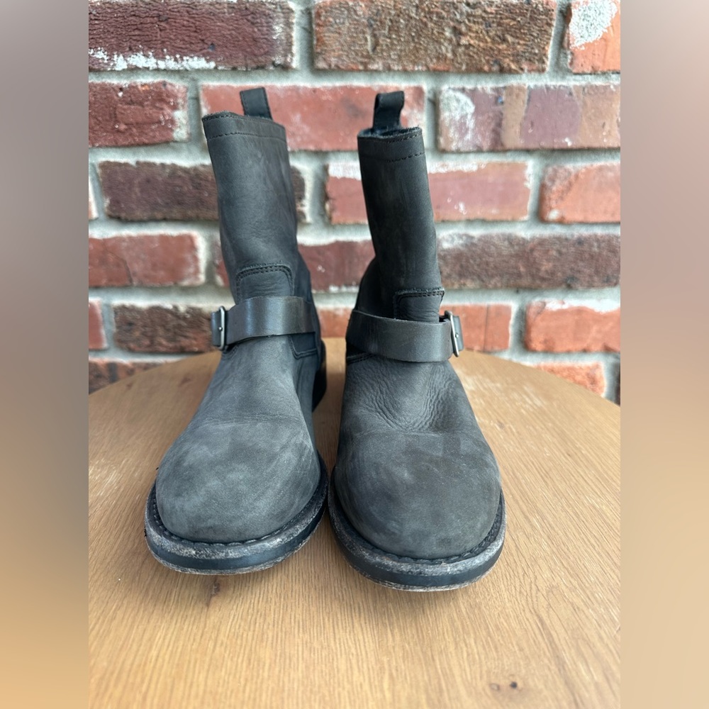 AllSaints Dark Grey Classic Biker Boot - Picture 3 of 8